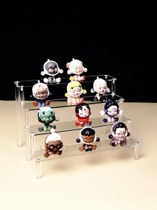 Acrylic Display Stand Popmart Display Shelf Rack Figurine Organiser Display Riser Steps