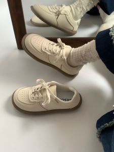 Classic round Toe Flat Laced Womens Casual Shoes Versatile New Color Little Dirty Shoe Summer Fashion Low Heel Deep Mouth PU