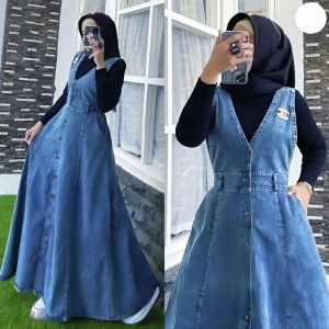 [[Harga grosir]]Overall dress wanita terbaru murah soft jeans premium//jumsuit jeans wanita casual//dress overall promo harga murah//harga terjangkau bisa COD bayar di tempat