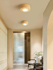 Downlight Surface Mounted Solid Wood Spotlight Minimalist Modern Aisle Light Corridor Light Japanese Style Living Room Background Wall LED Ceiling Lamp