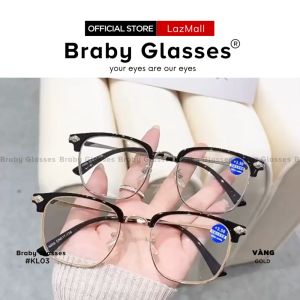 [Freeship Max] Gọng kính lão đọc sách viễn thị cho người lớn tuổi Titan cao cấp chắc chắn chống gẫy siêu nhẹ KL03 - Màu đen - Braby Glasses
