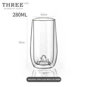 THREE LIFE | Heat-Resistant Double-Layered Glass Teacup