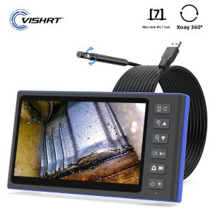 360 °   Camera Nội Soi Công Nghiệp HD1080P Có Thể Xoay Với Màn Hình IPS 7 Inch Thiết Kế Chia Đôi Và Ba Ống Kính Chống Nước Dùng Để Kiểm Tra