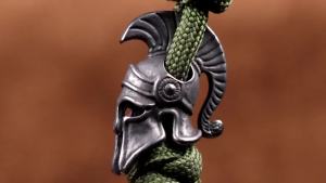 Spartan Roman Warrior Helmet Brass Knife Beads Outdoors EDC Tool DIY Paracord Lanyard Pendants Woven Rope Bracelets Accessories