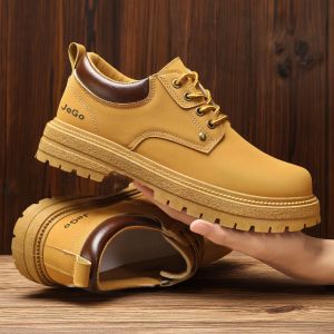 Mens Work Boots Low Help Martin Style Anti-Slip Wear-Resistant Big Head Shoes Comfortable Breathable Sporty Casual Footwear
