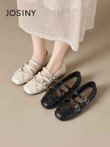 Josiny | Bow Decor Spring Summer Cross Strap Flats Mary Jane Shoes