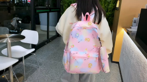 กระเป๋านักเรียน เป้สะพายหลัง ทรงคลสสิก  ลายกราฟฟิกดาว ดีไซน์ทันสมัย ผ้าไนลอน พร้อมส่ง 6สี