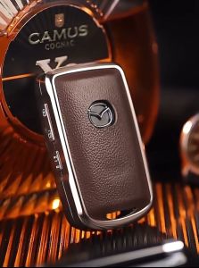 MOOGU 2020-2025 Mazda 2 3 6 Sedan CX3 CX5 CX8 CX9 CX30 SUV Aluminium + Leather Remote Screw-less Car Key Cover Casing with keychain