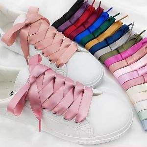 Silk Shoe laces Satin Ribbon Flat Shoelaces Women Sneakers Shoelace Boots laces for shoes Length 80CM 100CM 120CM 150CM