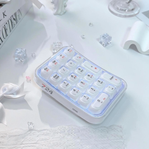 FANTASY MOFii SK-724 Transparent Dual-mode Wireless Bluetooth Numeric Keypad with RGB Backlight Stylish and Unique Rechargeable Numeric Keyboard Smart Auto Sleep Personalized Number Keypad Compatible with PC Laptop Android Tablet MacOS
