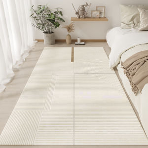 Thick Plush Bedroom Carpet Modern Minimalist Style Living Room Long Rectangle Bedside Rug Anti-Fall Pad Home Use Floor Mat