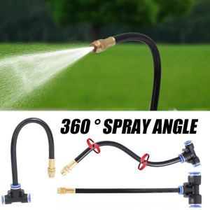6/8/12mm 360° Free-bend Copper Misting Nozzle for PE Hose Adjustable Atomization Sprayer Garden Irrigation Watering Gadget
