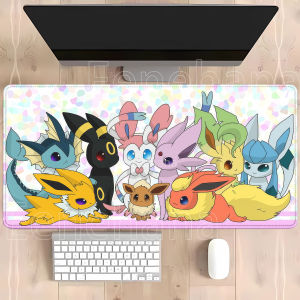 Potdemiel | Mouse Pad Eevee pokemon gaming Anime HD printing Kawaii PC Non-slip base Keyboard overlock Office Mousepad overlock XXL Desk Mat