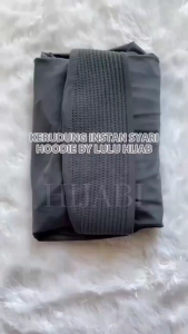 Hijab Instan Hoodie Tangan by Lulu Bergo syari Tangan - Bahan Jersy stela ped busa