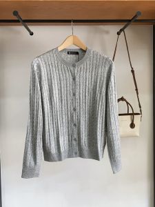 Comfortable Knitted round Neck Open Cardigan for Women New Autumn Style by Paulo Pedro Polyester Fiber Long Sleeve Solid Color