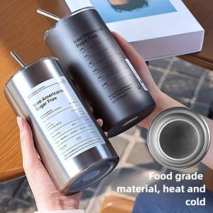 320/600ml 304 Stainless Steel Coffee Mug Thermos Coffee Cup With Lid And Straw Insulation Mug Office Coffee Cup Travel Water Cup Teachers Day Special Gift
