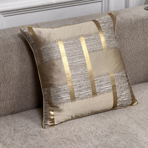 Shiny Holiday Accessories With Gold Stripe Decoration Cushion Cover and Pillowcase Without Pillow Core