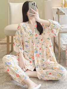 KASIHAN | Summer Wearable Womens Home Outfit Cotton ¾ Sleeve Japanese Style