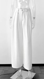 Women Spring Fashion Stright Wide Leg Long Pants High Waist White Pants Fashion Women Clothes Pants Female Trousers