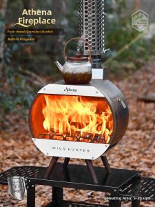 HUANGYELIEREN | Circular Fire Viewing Spark-proof Double Combustion Stove