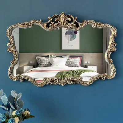 Antique Style Wall-mounted Carved Bathroom Mirror
