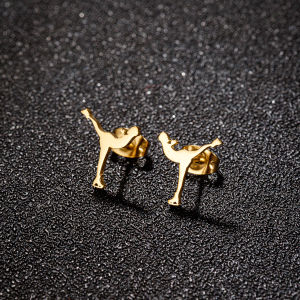 Punk New Fashion Cute Stainless Steel Roller Skates Earrings For Girl Small Ice Skates Stud Earring Sports Object Jewelry