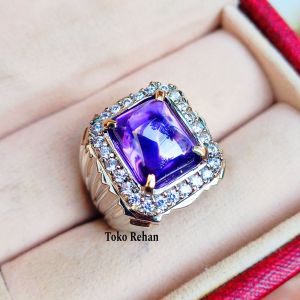 Cincin Batu Kecubung Ungu Istimewah