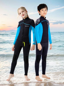 Childrens Swimwear Separates Autumn and Winter Thickened Cold Protection Warm Long Sleeves Female Male Swimming Suit Suit Surfing Wetsuit