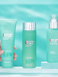 Biotherm Men Hydro-Dynamic Set: Facial Cleanser 125ml + Toner 200ml + Lotion 100ml Moisturizing & Oil-Control Gift for Boyfriend & Husband Comes with Brand Storage Bag