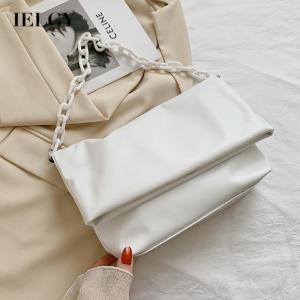 IELGY Túi Đeo Vai Màu Trơn Dạng Xô Dây Xích Cho Nữ