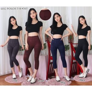 Legging Import 7per8 HW Polos Wanita Fit to XXL / Legging Import Wanita / Legging Polos Wanita