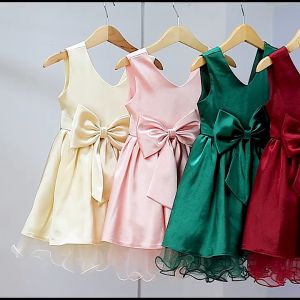 Summer Infant Clothes Baby Princess Kid Girls Dresses 1 Year Birthday Toddler Party Evening Baptism Wedding Ball Gown Children Trailing Mesh Dress  for 6 9 12 18 24 Months 1 2 3 4 5 6 7 8 9 10 Years Old