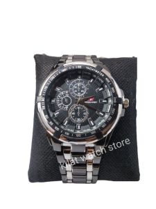 promo cod Jam tangan pria stainless  hitam kombinasi silver