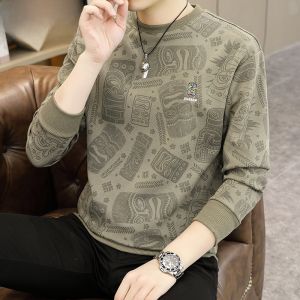 HENGYUANXIANG | Fengyuanxiang Retro High-end Long Sleeve Mens T-shirt Mid-aged Base Shirt Versatile Autumn Sweatshirt Body-conscious Top