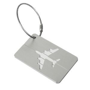 Metal Travel Luggage Tags Business Card Holder Aluminum Travel ID Tag With Loop for Backpacks Luggage Baggage Identifier