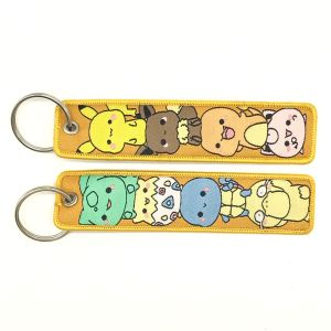 Takara Tomy | 1PCS Anime Cute Cartoon Keychain Fashion Embroidery Key Holder Car Backpack Keyrings Jet Tag Accessories Gift