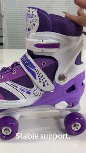 Kasut Roda Budak Perempuan Double Row Skate Roller 4 Wheel Adjustable Roller Skate For Kids 輪滑鞋