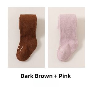 MiiOW | Thickened Fleece Cartoon Patterned Girls Tights Korean Style Childrens Leggings Autumn Winter Warm Polyester Nylon Spandex