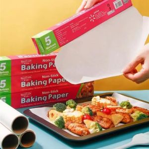 Baking Paper Roll with Cutter🔥Ready Stock🔥Non Stick Oil Proof Kertas Minyak Pelapik 食品级烘培纸