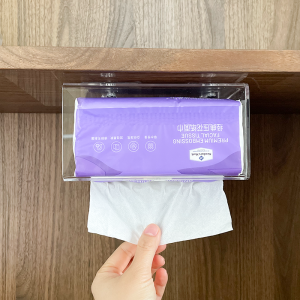 Sams Toilet Paper Box Wall-Mounted Inverted Storage Box No-Punching Rack Acrylic Household Storage Organizer Simple Style