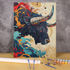 Coloring By Numbers Acrylic Painting Kit Animals Horse Tiger Fox Bear Snake Dragon Paint By Number On Canvas Wall Decoration