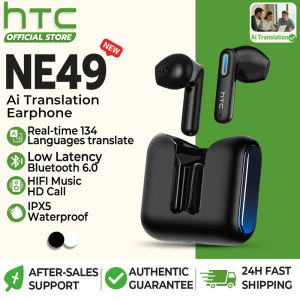 HTC NE49 Wireless Bluetooth Earphones 2026 AI Language Translate Earbuds HiFi Sound HD Call Noise Reduction In-Ear Headset
