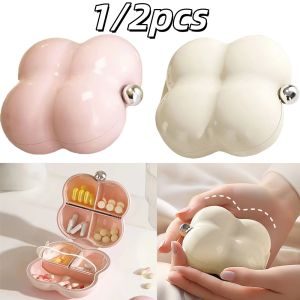 1/2pc 7-Day Portable Flower-Shaped Pill Organizer Compact With Individual Compartments For Daily Use Travel Medicine Storage Box
