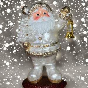 SANTA CLAUS - LAMP (with LIGHT) - CHRISTMAS DECORATIONS - made from Fiber Resin (14 inches)