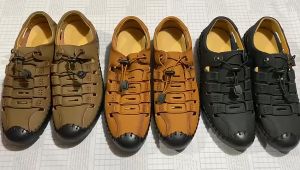 MELODY New Soft Bottom Leather Sandals Leather Outdoor Hollow Hole Shoes Beach Slippers Outer Wear#8852