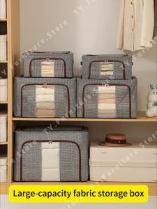 24/66/100L Foldable Clothes Storage Box Organizer Storage Large Capacity Wardrobe Organizers Storage Box With Transparent Window Dustproof Clothes Storage Organizer Box
