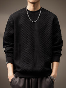 High-end Heavy Texture Loose Black Mens Shirt