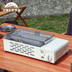 Portable Gas Barbecue Stove Outdoor Camping Travel Gear Stainless Steel Kitchenette Burner Grill Cooking Stove Home Garden