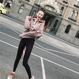 กางเกงยาวทรงหลวมเอวสูงลายปลาฉลามสีดำ ทรงเข้ารูป ยางยืดสูง ชุดชั้นใน Zha Dang Yi ผ้าไนลอนผสมสำหรับผู้หญิง