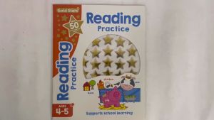 Gold Stars Reading Practice Activity Book With 32 Pages & Stickers To Learn About Alphabet & Words For Children Ages 4-5